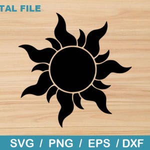 Logo soleil enchevêtré - Repunzel enchevêtré, téléchargement numérique, téléchargement immédiat, fichiers svg, dxf, eps & png inclus ! Fichiers de coupe pour une silhouette cricut