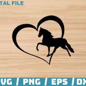 Horse heart svg, horse svg, cut files for crict, cut files for silhouette, clipart, SVG, Instant Download