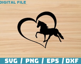 Paardenhart svg, paard svg, bestanden knippen voor crict, bestanden knippen voor silhouette, clipart, SVG, Instant Download
