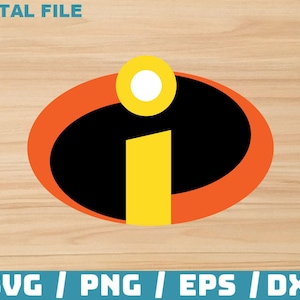 Logotipo de Los Increíbles: descarga digital instantánea. Incluye archivos SVG, DXF, EPS y PNG. Archivos de corte para Cricut y Silhouette.