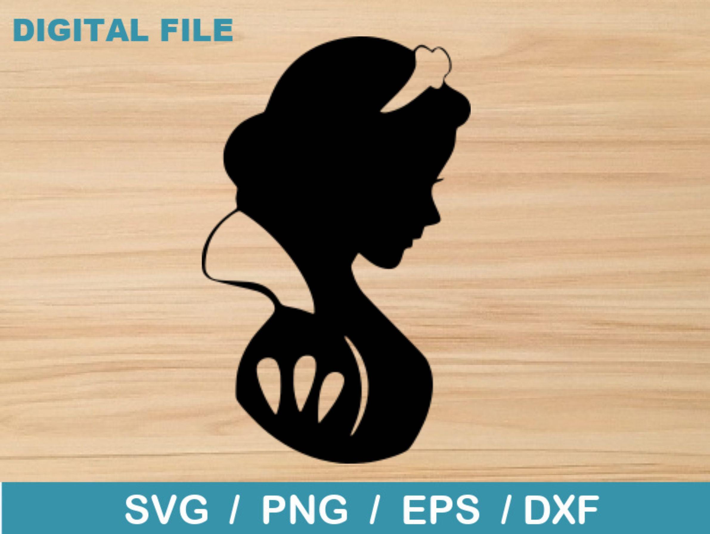 Snow White Silhouette Bust - Snow White - Digital Download, Instant Download, svg, dxf, eps & png files included!