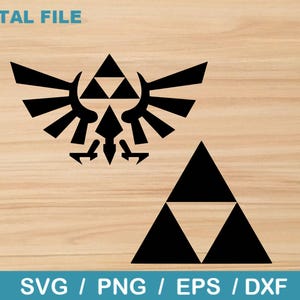 Triforce and Hylian Crest Package - Legend of Zelda Fan Art - Digital Download, Instant Download, svg, dxf, eps & png files included!