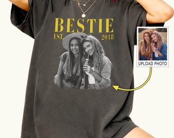 Personalized Photo Bestie Shirt, Custom Best Friends Vintage Photo Shirt, Friendship Gift, Besties Forever Shirt, BFF Birthday Gift Idea