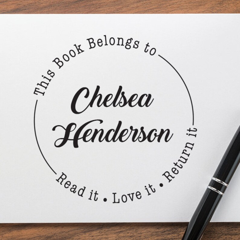 Custom Name This Book Belongs to Stamp Calligraphy Script Etsy