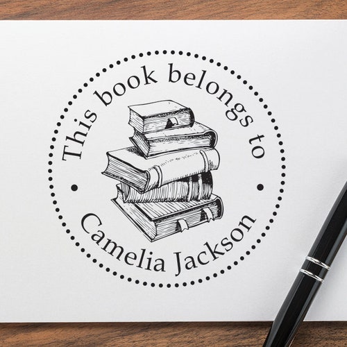 This Book Belongs to Stamp Book Stamp Library Stamp Etsy
