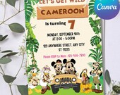 EDITABLE Mickey Friends Safari Invitation, Mouse Safari Invitation Template, Safari Birthday Party