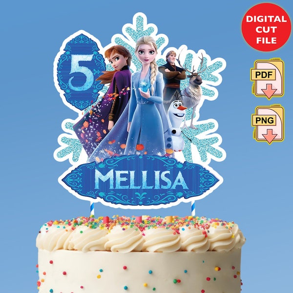 Printable Elsa Frozen Cake Topper, Birthday Party Cake Topper, Elsa Frozen Cake Decoration, Digital File Download