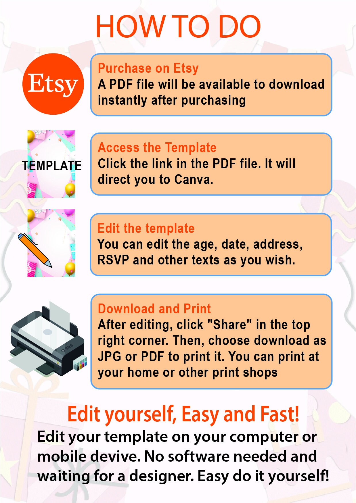 Self-Editable Canva Invitation