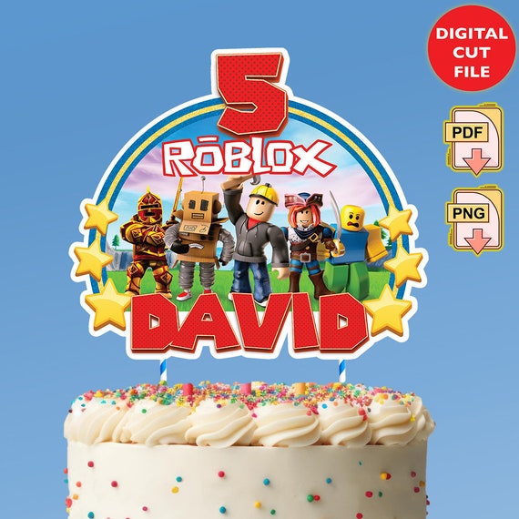 Gamer Cake Topper Roblox Inspired Design Boy | Cake Topper | Video Game Party Decor | Cake Decoration | Video Game Party Decor
