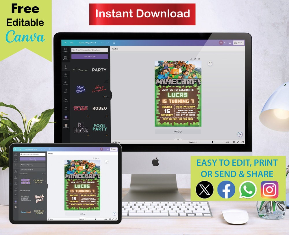 Self-Editable Canva Invitation