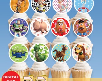 Toy Story Printable Cupcake Toppers, Toy Story Birthday Party, Toy Story giveaways label, INSTANT DOWNLOAD