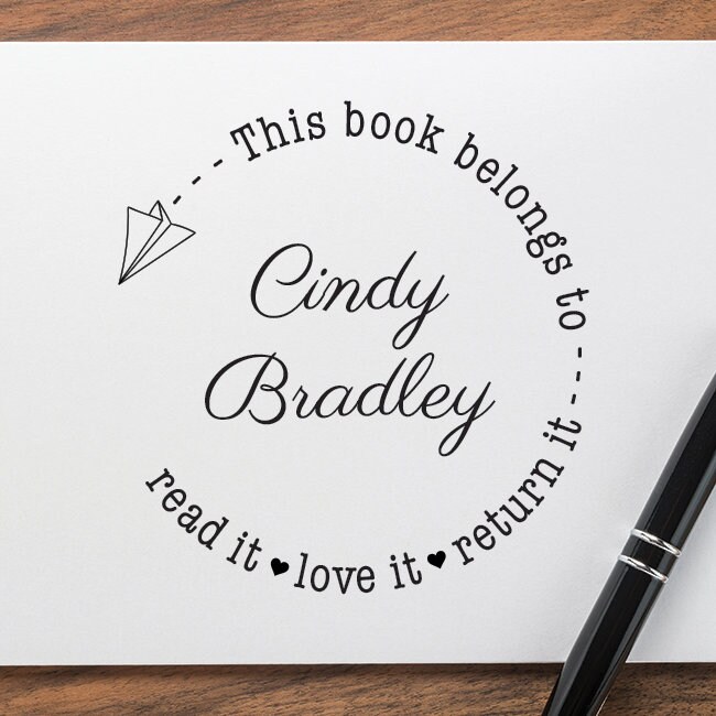 Personalized This Book Belongs to Stamp Personalized Library Etsy UK