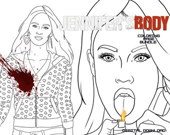 Jennifer's Body Coloring Page Bundle | Teen, Adult, 2000s, Y2k, Nostalgia, Megan Fox Movie
