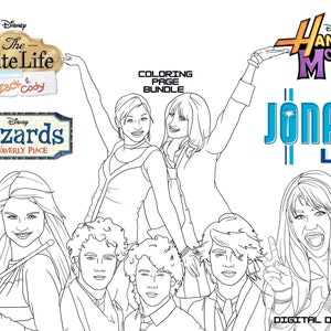 2000s Childhood TV Shows Nostalgia Coloring Page Bundle, Teens, Adult, Digital Download/Print