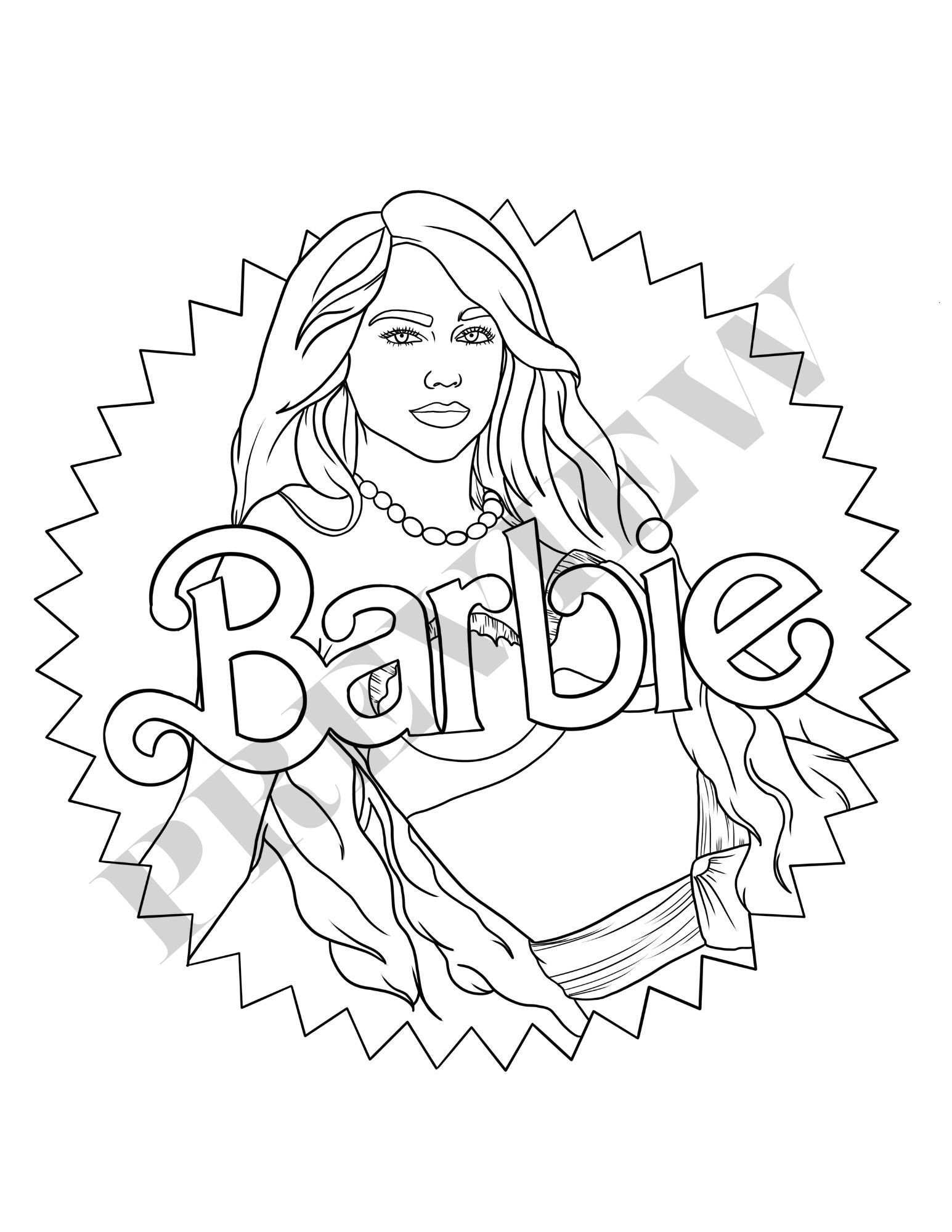 Barbie Movie Coloring Page Bundle Weird Barbie, Margot Robbie, Ken ...