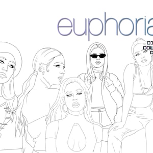 HBO Euphoria Maddy Perez 5 Page Coloring Bundle | Adult, Teens Coloring Pages