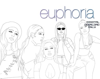 HBO Euphoria Maddy Perez 5 Page Coloring Bundle | Adult, Teens Coloring Pages