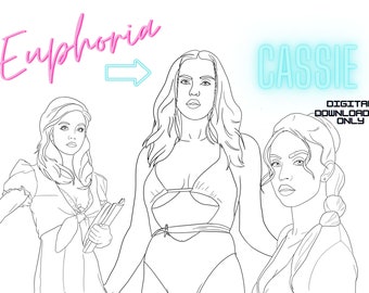 Cassie - Euphoria Coloring Page Bundle