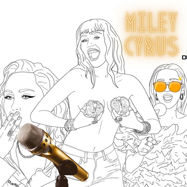 Miley Cyrus Coloring Page Bundle