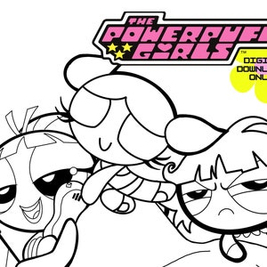 Powerpuff Girls Reaction Meme 3 Coloring Page Bundle, Nostalgic. Kids, Adults, Teens. 90s, 2000s TV.
