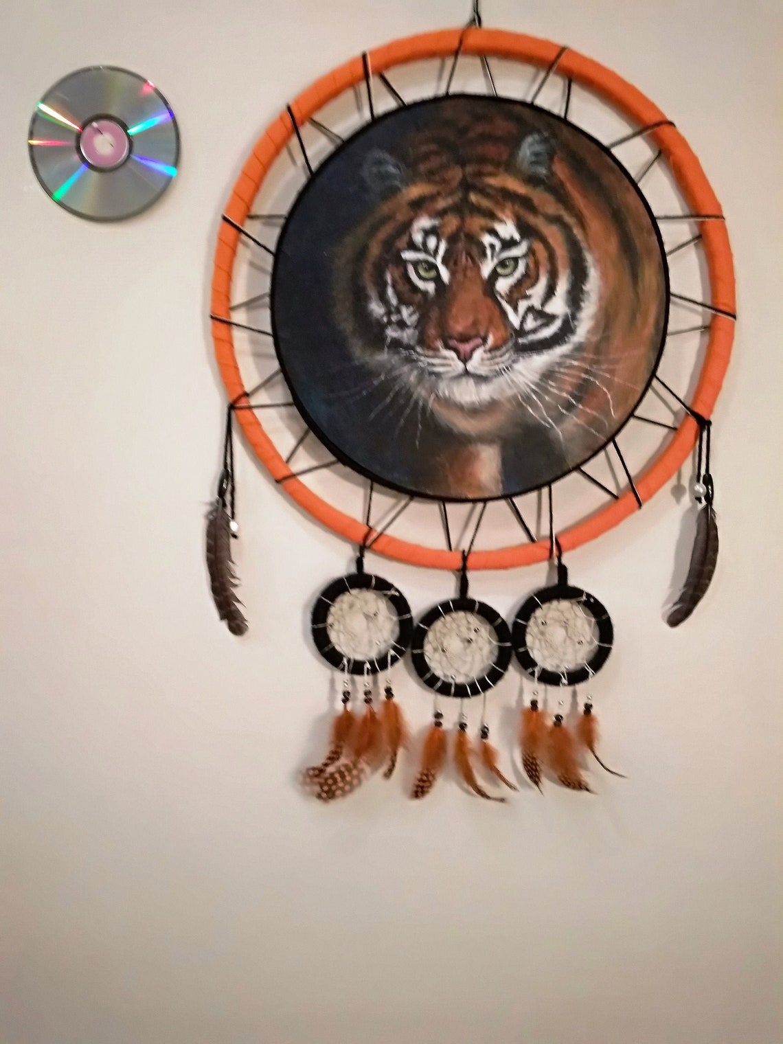 Dream catcher Tiger large wall hanging Etsy