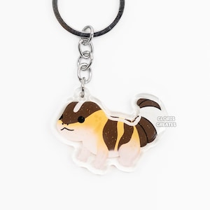 African Fat Tailed Gecko Acrylic Lizard Keychain | Cartoon Kawaii Exotic Pet Glitter Charm | Chibi Cute Reptile Critter Animal Lover Gift