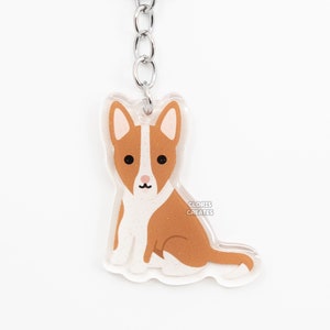 Ibizan Hound Podenco Cirneco dell'Etna race de chiens acrylique porte-clés | Charm Chiot Kawaii Dessin Animé | Cadeau commémoratif pour la perte d'un animal mignon Chibi