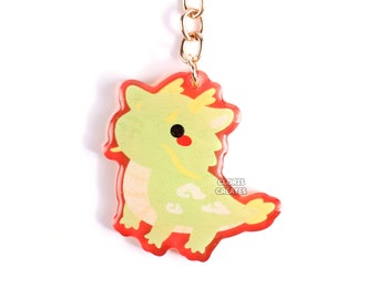 Year of the Dragon Acrylic Glitter Keychain | Kawaii Chibi Lunar New Year Zodiac Animal Art Charm | Cute Cartoon Lucky Dragon Keyring Gift