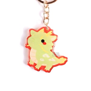 Year of the Dragon Acrylic Glitter Keychain | Kawaii Chibi Lunar New Year Zodiac Animal Art Charm | Cute Cartoon Lucky Dragon Keyring Gift