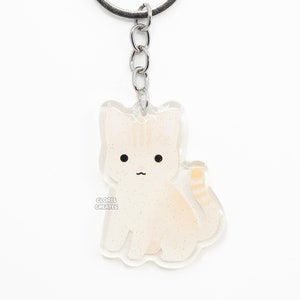 Gold Burmilla Cat Acrylic Pet Breed Keychain | Cartoon Art Epoxy Glitter Charm | Kawaii Cute Kitten Lover Pet Loss Memorial Keyring Gift
