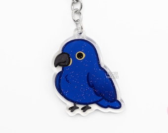 Hyacinth Macaw Parrot Acrylic Bird Breed Keychain Cartoon Kawaii