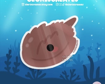 Horseshoe Crab Waterproof Vinyl Sticker | Kawaii Chibi Marine Animal Lover Art Decal | Cute Cartoon Aquarium Souvenir Sea Creature Gift