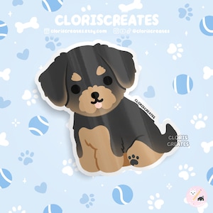 Yorkipoo Yorkie Poodle Dog Breed Waterproof Vinyl Sticker | Kawaii Chibi Animal Art Laptop Decal | Cute Cartoon Puppy Pet Loss Memorial Gift