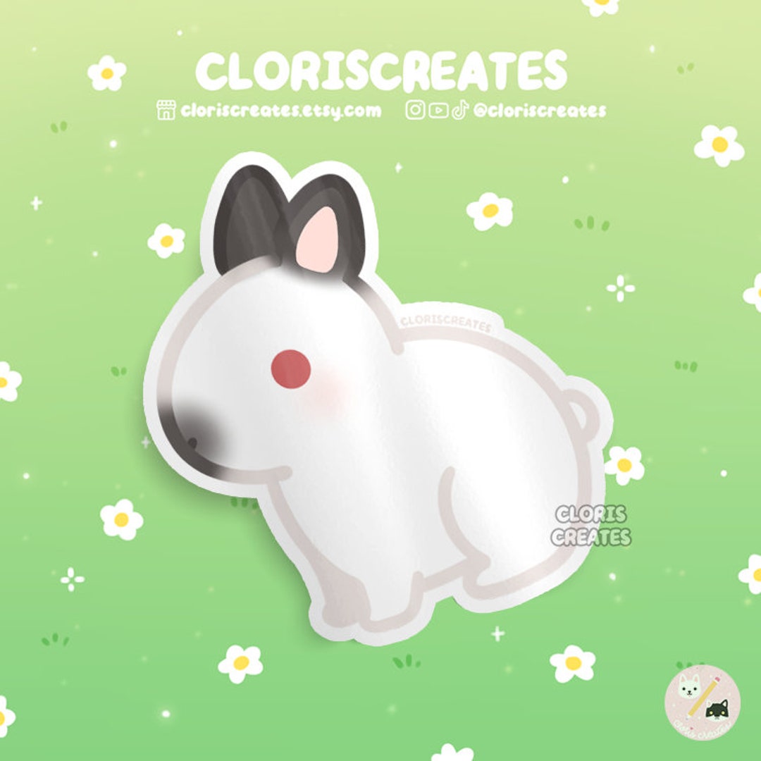 Himalayan Netherland Dwarf Rabbit Waterproof Vinyl Sticker | Kawaii ...