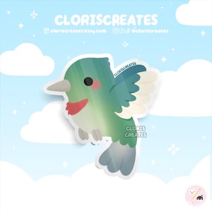Kolibri Vogelarten Wasserdichter Vinyl Aufkleber | Kawaii Chibi Tierliebhaber Laptop Aufkleber | Niedliches Cartoon Vogelhaus-Andenken-Geschenk