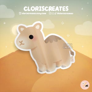Camel Waterproof Vinyl Sticker | Kawaii Chibi Desert Wild Animal Lover Art Laptop Decal | Cute Cartoon Safari Zoo Souvenir Wildlife Gift