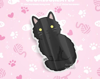 Brown Tabby Cat Waterproof Vinyl Sticker | Kawaii Chibi Animal Laptop ...
