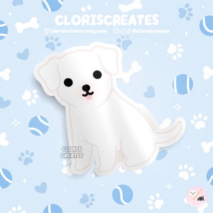 Flopped Dogo Argentino Dog Breed Waterproof Vinyl Sticker | Kawaii Chibi Animal Art Laptop Decal | Cute Cartoon Puppy Pet Loss Memorial Gift