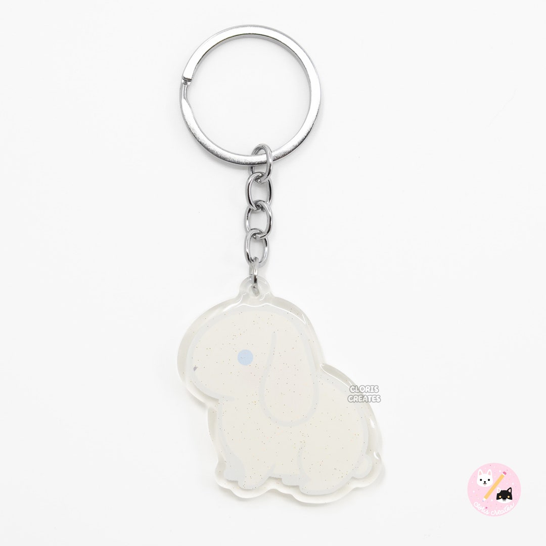 Blue Eyed White Holland Lop Rabbit Pet Breed Acrylic Keychain | Cartoon ...