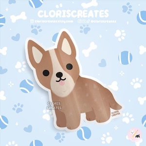 Red Heeler Australian Cattle Dog Breed Waterproof Vinyl Sticker | Kawaii Chibi Animal Art  Decal | Cute Cartoon Puppy Pet Memorial Gift