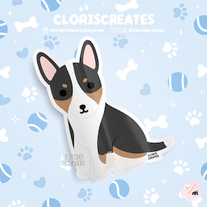 Black Tri Bull Terrier Dog Breed Waterproof Vinyl Sticker | Kawaii Chibi Animal Art Laptop Decal | Cute Cartoon Puppy Pet Loss Memorial Gift