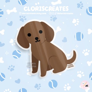 Redbone Coonhound Dog Breed Waterproof Vinyl Sticker | Kawaii Chibi Animal Art Decal | Cute Cartoon Hound Puppy Pet Loss Memorial Gift