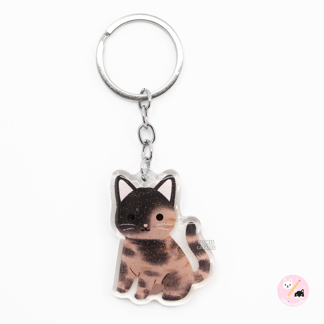 Shorthaired Tortoiseshell (tortie) Cat Acrylic Pet Breed Keychain