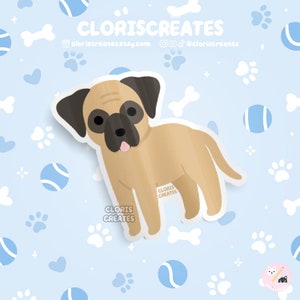 Flopped Fawn Great Dane Dog Breed Waterproof Vinyl Sticker | Kawaii Chibi Animal Art Decal | Cute Cartoon Puppy Pet Loss Memorial Gift