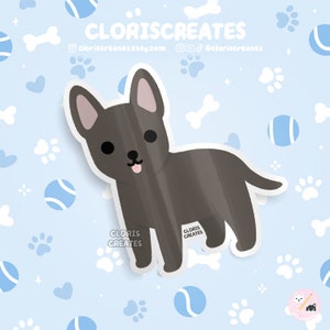 Blue American Hairless Terrier Dog Breed Waterproof Vinyl Sticker | Kawaii Chibi Animal Art Decal | Cute Cartoon Puppy Pet Memorial Gift
