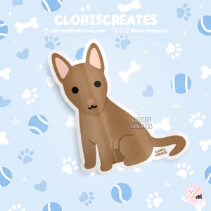Pharaoh Hound Dog Breed Waterproof Vinyl Sticker | Kawaii Chibi Animal Lover Art Laptop Decal | Cute Cartoon Puppy Pet Loss Memorial Gift