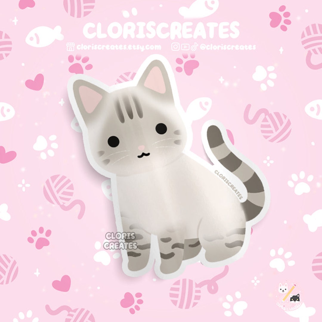 Lynx Point Siamese Cat Waterproof Vinyl Sticker | Kawaii Chibi Animal ...