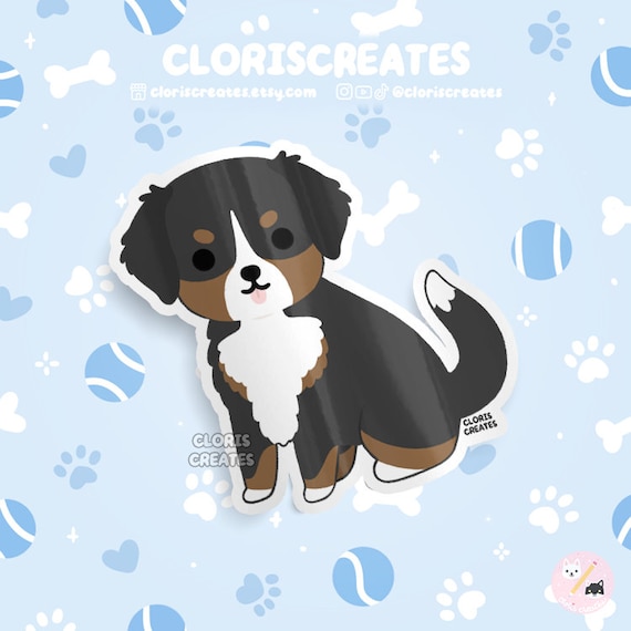 Berner Sennenhund Wasserdicht Vinyl Aufkleber Kawaii Chibi Tier Art Laptop  Aufkleber Niedliches Cartoon-Welpen-Haustier-Verlust-Denkmal-Geschenk -   Österreich