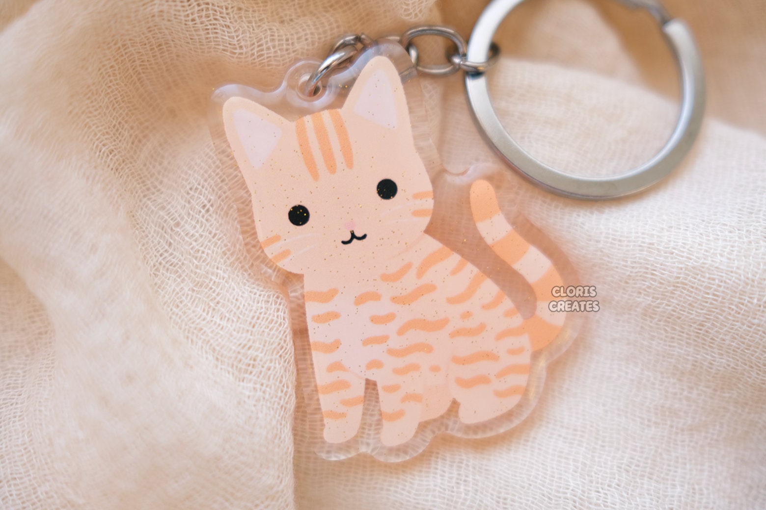 Faux Fur Cat Pendant Keychain, Cute Kitten Golden Tone Alloy Key Ring  Ornament, Cornflower Blue, 7.4x6.7cm