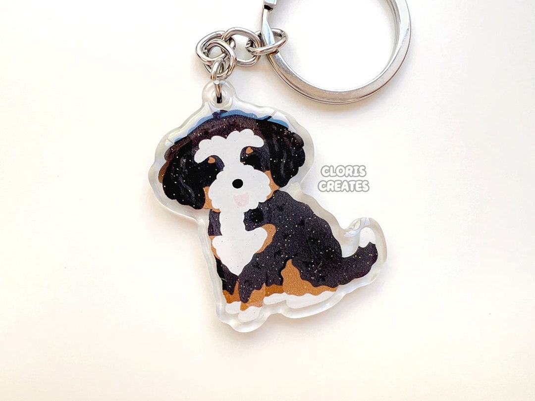 Bernedoodle Aussiedoodle Acrylic Mixed Dog Breed Keychain Etsy